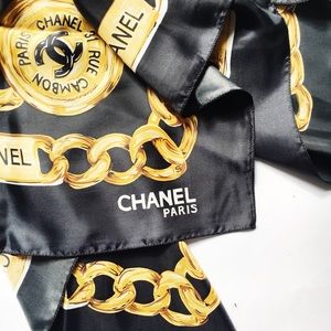 Chanel Black Vintage Scarf